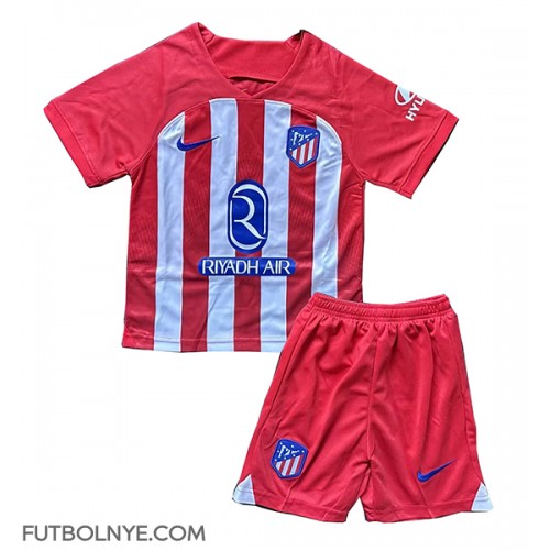 Camiseta Atletico Madrid Primera Equipación para niños 2023-24 manga corta (+ pantalones cortos)